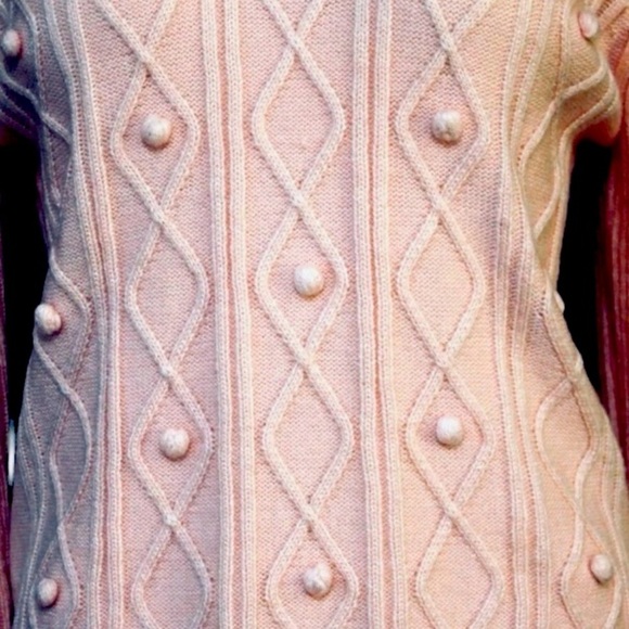 Evan-Picone Size XL Vintage Pink Shawl Collar Sweater - Picture 4 of 9